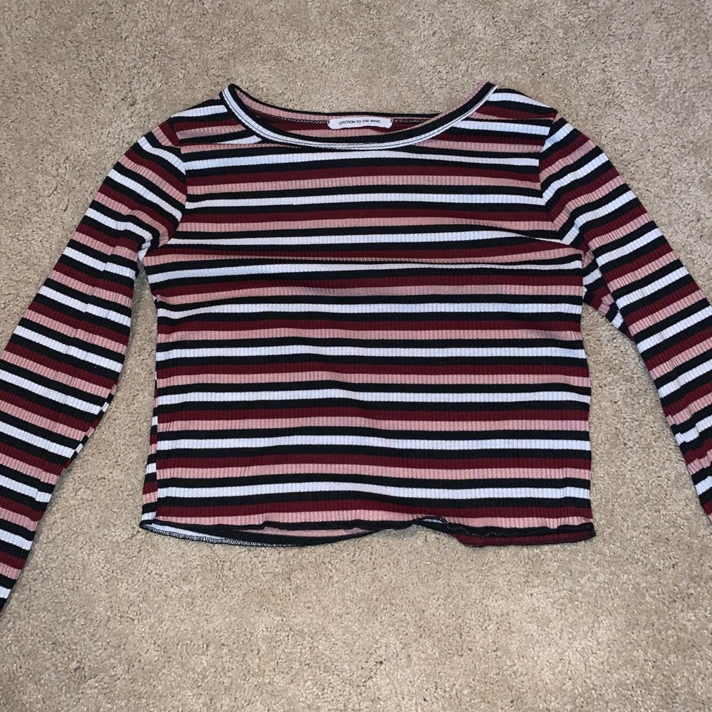 Cropped Striped Long Sleeve